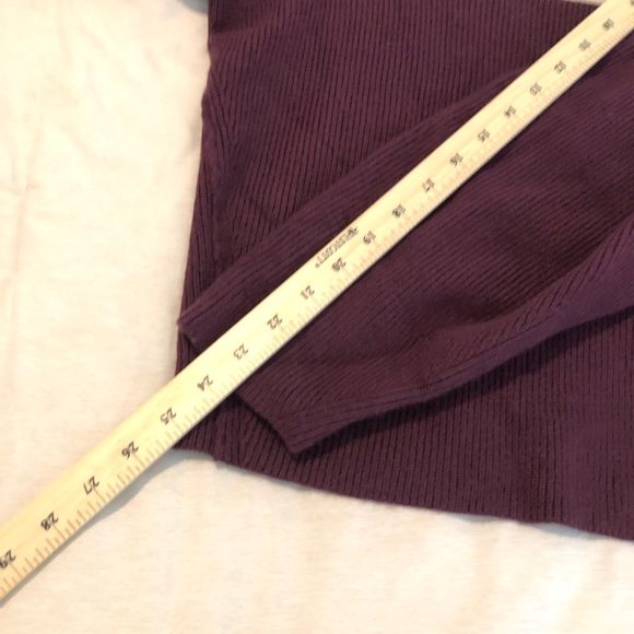 Free people sweater cut out dark red puff sleeve new - Picture 9 of 12